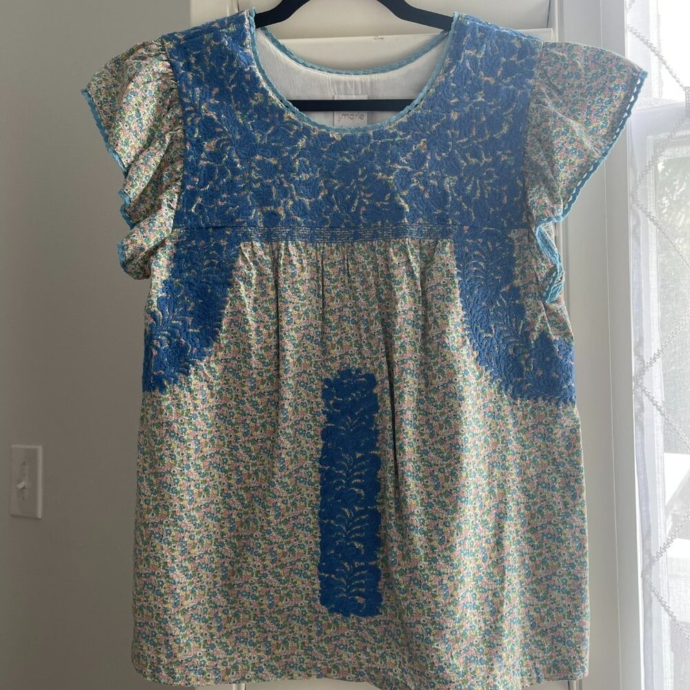 J. Marie Embroidered Lincoln Top, Size S